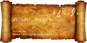 Élő Jolán névjegykártya