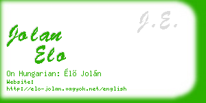 jolan elo business card